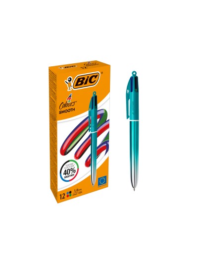 Boligrafo bic cuatro colores smooth gradiente color verde