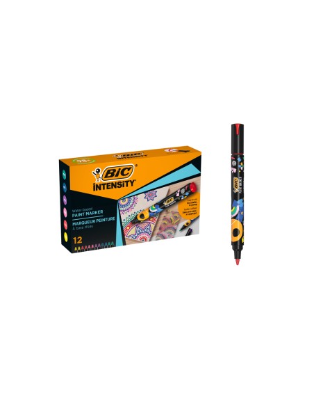 Rotulador bic intensity paint marker caja de 12 unidades colores surtidos