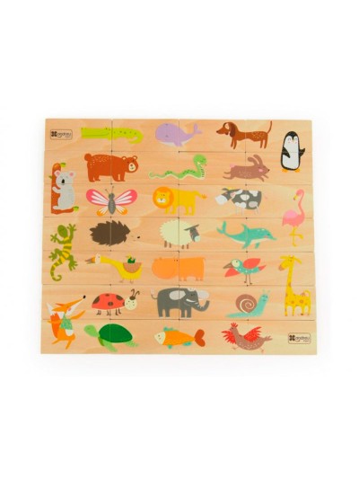 Puzle andreutoys domino animales madera 28 piezas
