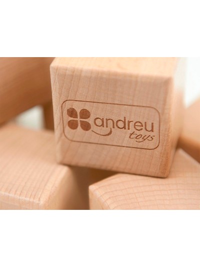 Juego didactico andreutoys 10 cubos sensoriales con sonido madera