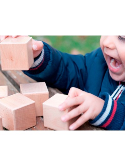 Juego didactico andreutoys 10 cubos sensoriales con sonido madera