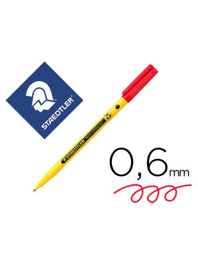 Rotulador staedtler noris writing pen 307 tinta base de agua punta fina trazo 0,6 mm rojo