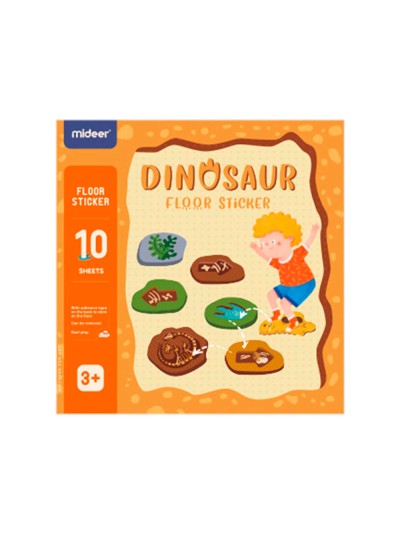 Juego didactico mideer dinosaurio con 64 adhesivos para suelo removibles