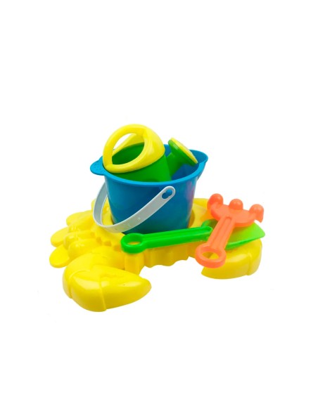 Cubo de playa ao zhi para jugar con la arena set 7 piezas cangrejo