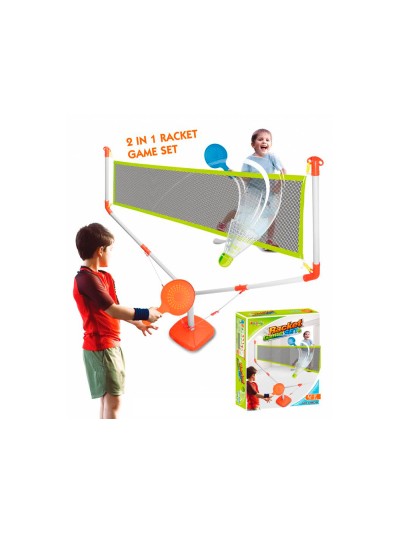 Raquetas kingsport con red 2 en 1 tenis y badminton +3 años