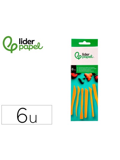 Instrumentos de modelar liderpapel para arcilla y plastilina caja de 6 piezas
