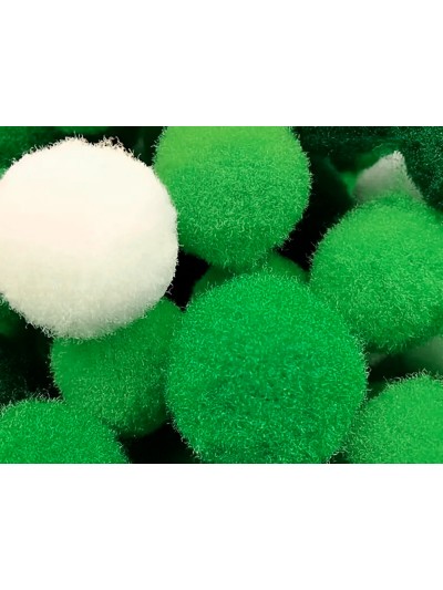 Pompones de colores liderpapel 1,5 cm tonalidades verdes bolsa con 80 unidades