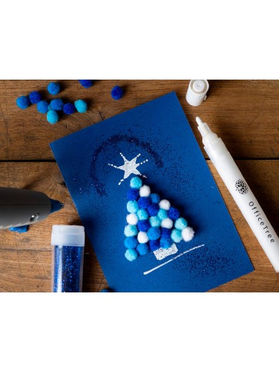 Pompones de colores liderpapel 1,5 cm tonalidades azules bolsa con 80 unidades