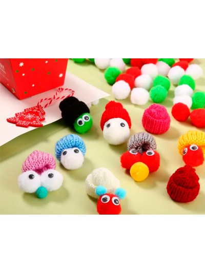 Pompones de colores liderpapel 1,5 cm tonalidades neutras bolsa con 80 unidades