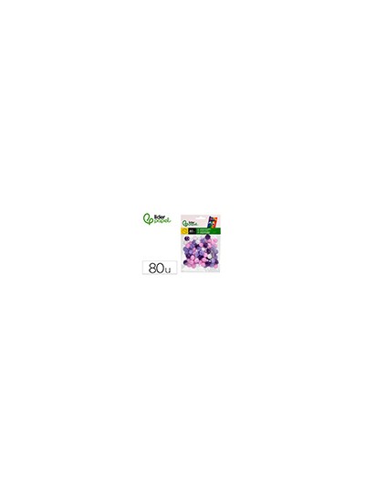 Pompones de colores liderpapel 1,5 cm tonalidades violeta bolsa con 80 unidades