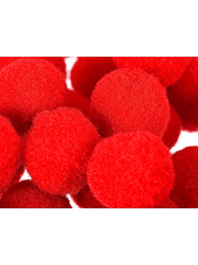 Pompones de colores liderpapel 1,5 cm tonalidades rojas bolsa con 80 unidades