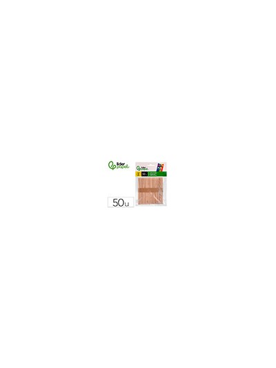 Palitos de madera liderpapel color natural 11,4 x 1 cm bolsa con 50 unidades