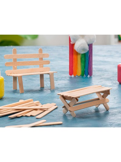 Palitos de madera liderpapel color natural 11,4 x 1 cm bolsa con 50 unidades