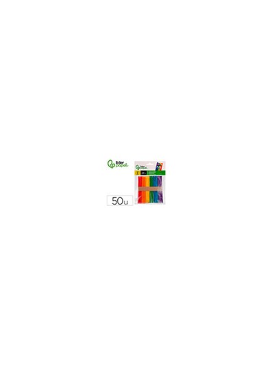 Palitos de madera colores surtidos 11,4x 1 cm bolsa con 50 unidades