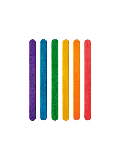 Palitos de madera colores surtidos 11,4x 1 cm bolsa con 50 unidades