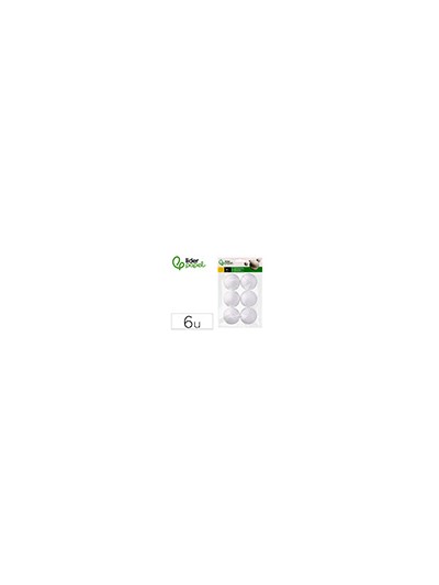 Figura de espuma blanca liderpapel bola de 7 cm bolsa con 6 unidades