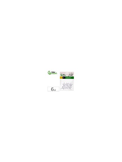 Figura de espuma blanca liderpapel estrella de 4 cm bolsa con 6 unidades