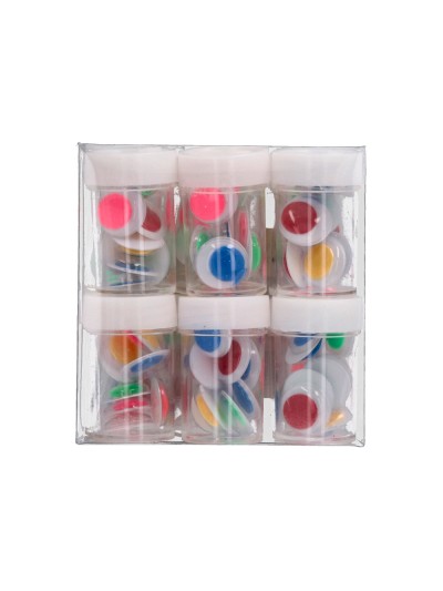 Ojo liderpapel 18 mm blanco con pupila de colores surtidos pack de 108 unidades