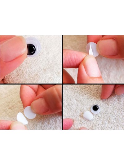 Ojo adhesivo liderpapel 12 mm blanco con pupila negra pack de 30 unidades