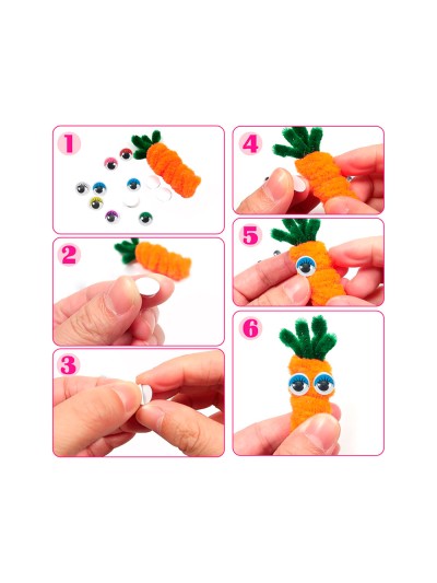 Ojo adhesivo liderpapel 10 mm con pupila de color y pestaña de color pack de 33 unidades