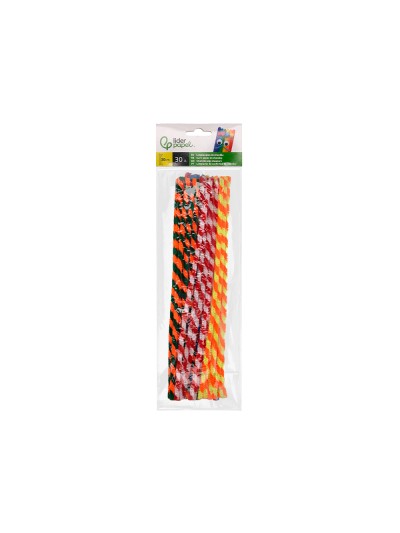 Limpiapipas de chenilla liderpapel 30 cm dos colores mate surtidos bolsa de 30 unidades
