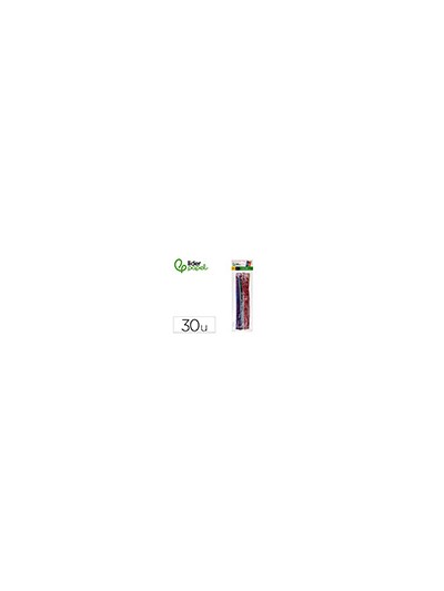 Limpiapipas de chenilla liderpapel 30 cm colores brillantes surtidos bolsa de 30 unidades