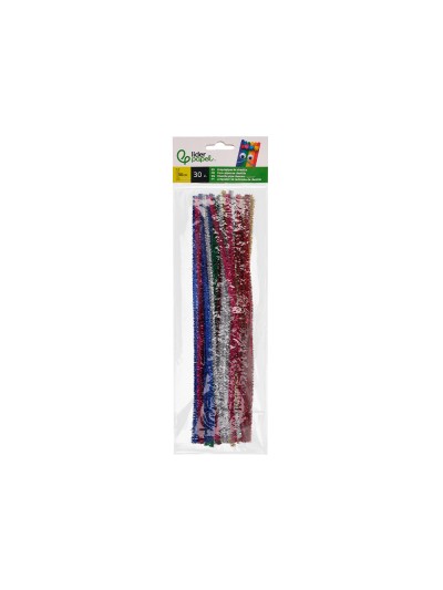 Limpiapipas de chenilla liderpapel 30 cm colores brillantes surtidos bolsa de 30 unidades
