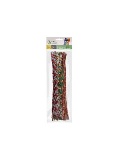Limpiapipas de chenilla liderpapel 30 cm dos colores brillantes surtidos bolsa de 30 unidades