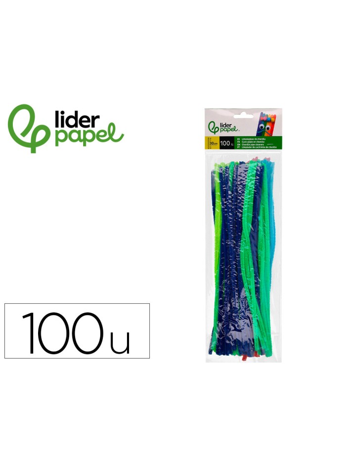 Limpiapipas de chenilla liderpapel 30 cm colores mate surtidos bolsa de 100 unidades Limpiapipas de chenilla liderpapel 30 cm colores mate surtidos bolsa de 100 unidades