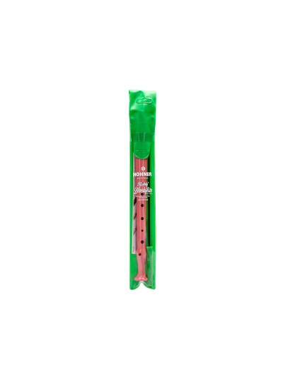 Flauta hohner 9508 color coral funda verde y transparente