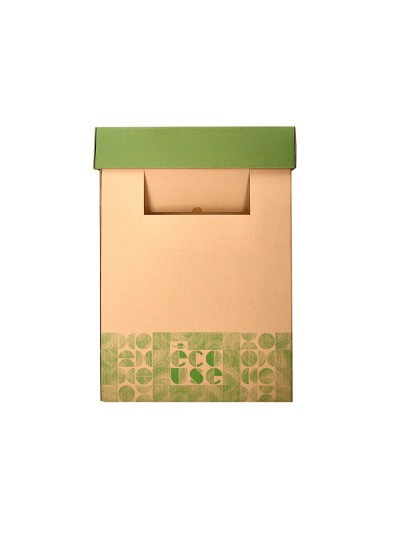 Contenedor papelera reciclaje liderpapel ecouse carton 100% reciclado y reciclable 70 litros 450x350x650 mm