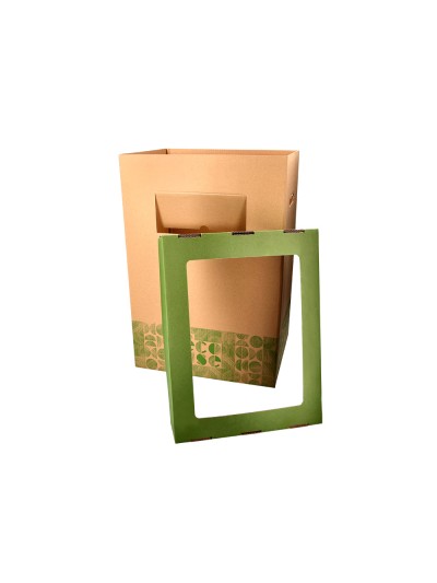 Contenedor papelera reciclaje liderpapel ecouse carton 100% reciclado y reciclable 70 litros 450x350x650 mm