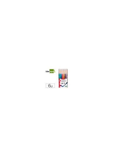 Rotulador liderpapel efecto purpurina metalizada punta reversible bolsa de 6 unidades colores surtidos