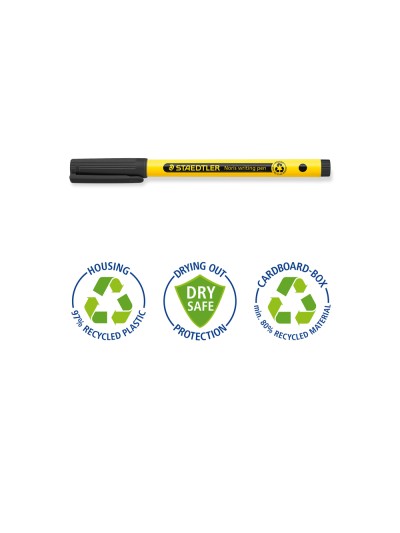 Rotulador staedtler noris writing pen 307 tinta base de agua punta fina trazo 0,6 mm negro
