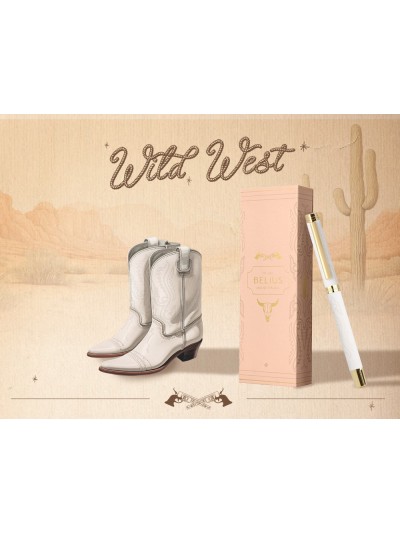 Roller belius wild west aluminio color crema dorado tinta color negro caja de diseño