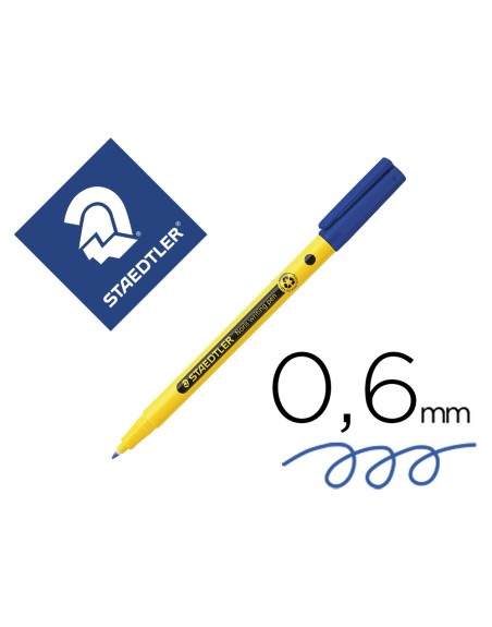 Rotulador staedtler noris writing pen 307 tinta base de agua punta fina trazo 0,6 mm azul