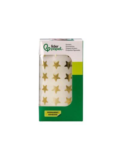 Gomets liderpapel autoadhesivo estrellas doradas surtidas 2500 unidades en caja de carton