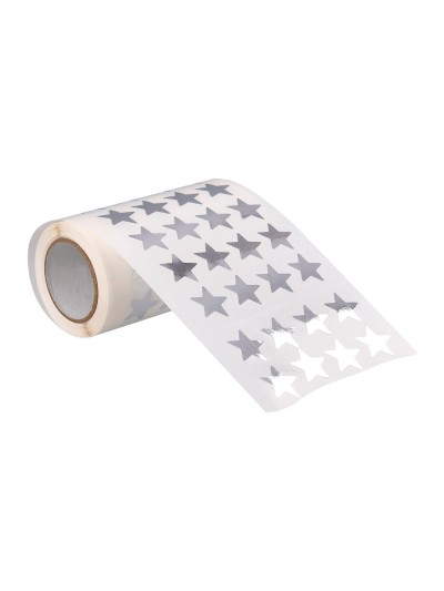 Gomets liderpapel autoadhesivo estrellas plateadas 20 mm 1500 unidades en caja de carton