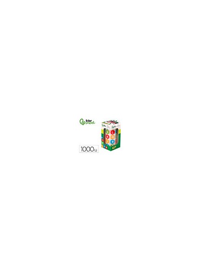 Gomets liderpapel autoadhesivo redondo abecedario 20 mm colores surtidos rollo de 1000 unidades en caja de carton