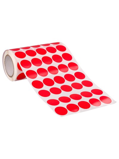 Gomets liderpapel autoadhesivo circulos 20 mm rojo rollo de 2000 unidades en caja de carton