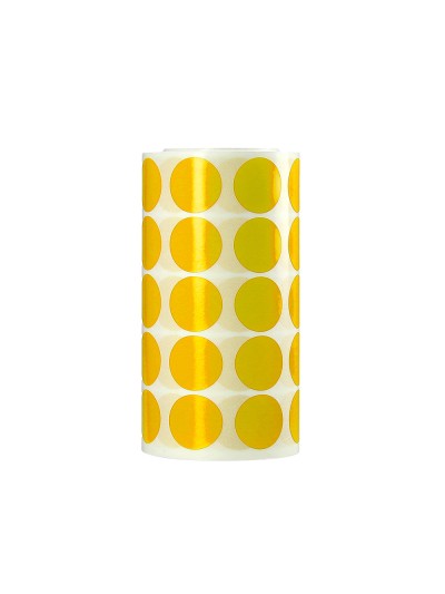 Gomets liderpapel autoadhesivo circulos 20 mm amarillo rollo de 2000 unidades en caja de carton
