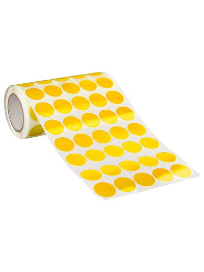 Gomets liderpapel autoadhesivo circulos 20 mm amarillo rollo de 2000 unidades en caja de carton