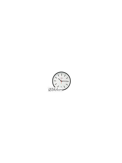 Reloj q-connect de pared de plastico redondo 34,4 cm movimiento silencioso color negro