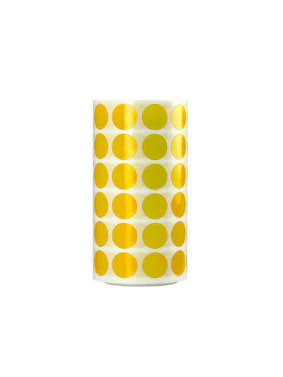 Gomets liderpapel autoadhesivo circulos 15 mm amarillo rollo de 2500 unidades en caja de carton