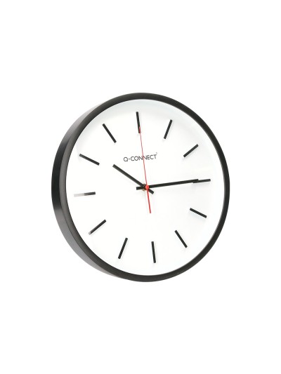 Reloj q-connect de pared de plastico redondo 34,4 cm movimiento silencioso color negro
