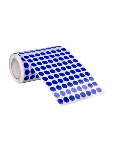 Gomets liderpapel autoadhesivo circulos 10,5 mm azul rollo de 6000 unidades en caja de carton