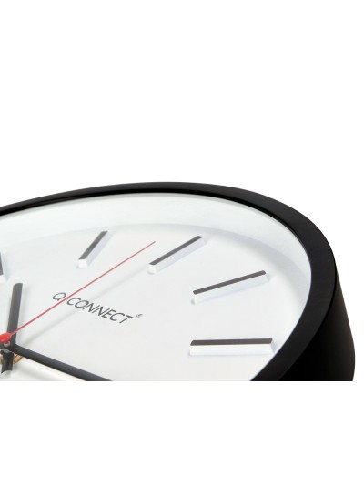 Reloj q-connect de pared de plastico redondo 34,4 cm movimiento silencioso color negro