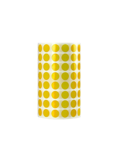 Gomets liderpapel autoadhesivo circulos 10,5 mm amarillo rollo de 6000 unidades en caja de carton