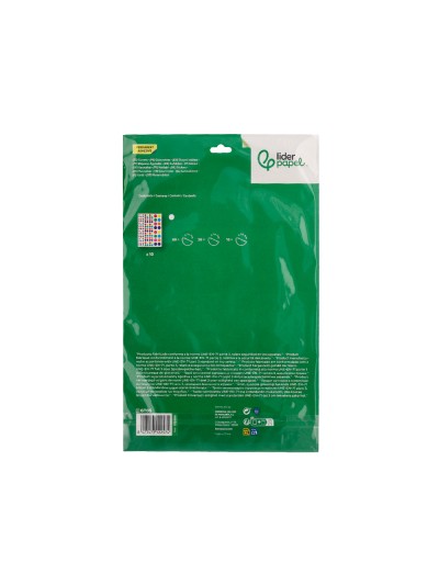 Gomets liderpapel autoadhesivo circulos colores y tamaños surtidos bolsa de 10 hojas 1200 unidades