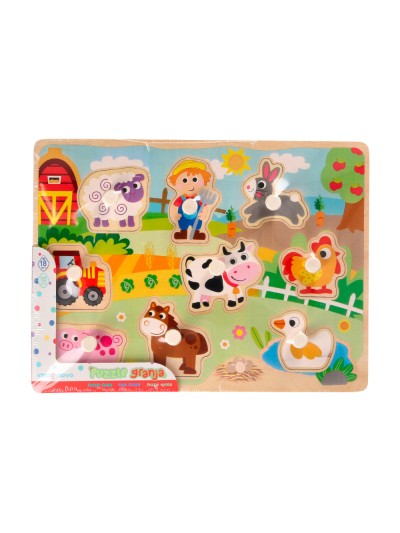 Puzle infantil imaginovo madera granja +18 meses 9 piezas 30x22,5x1,5cm